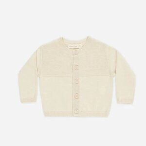 Quincy Mae Knit Cardigan in Heathered Natural NWT 12-18M
